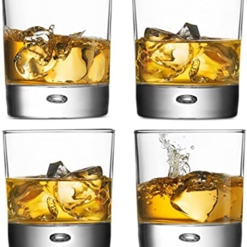 Glaver's Whisky Glasses 10 Oz Barware Set Of 4 Old Fashioned Glasses